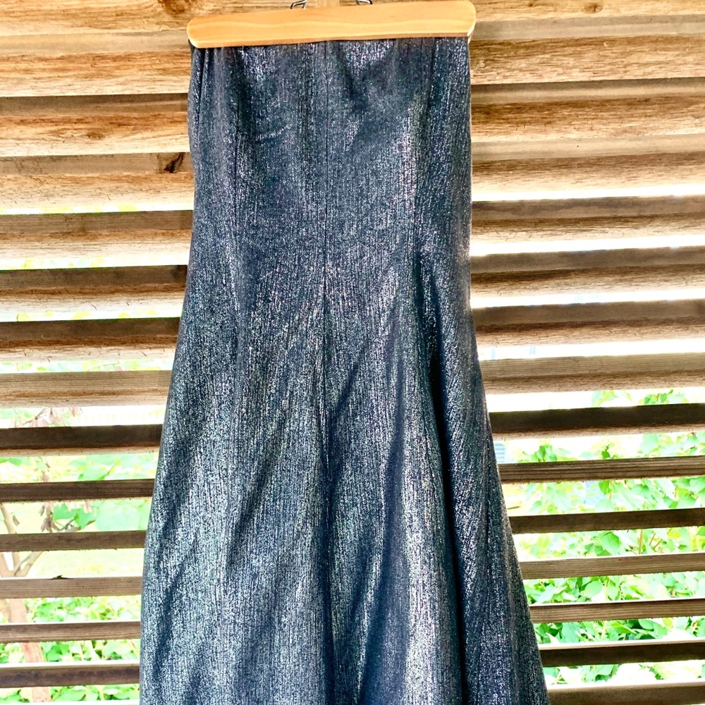 Nordstrom GUNMETAL Strapless Formal Prom Wedding Cocktail Occasion Event Party - Picture 2 of 13